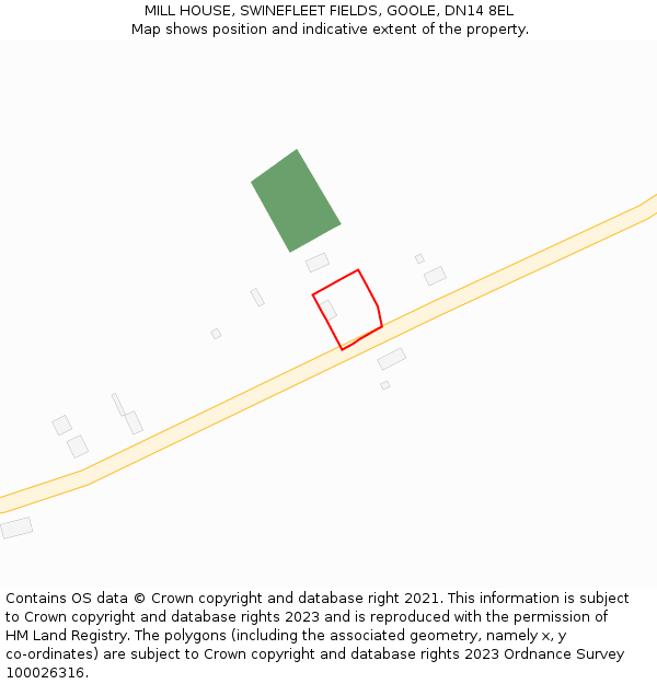 MILL HOUSE, SWINEFLEET FIELDS, GOOLE, DN14 8EL: Location map and indicative extent of plot