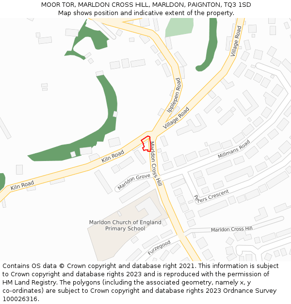 MOOR TOR, MARLDON CROSS HILL, MARLDON, PAIGNTON, TQ3 1SD: Location map and indicative extent of plot