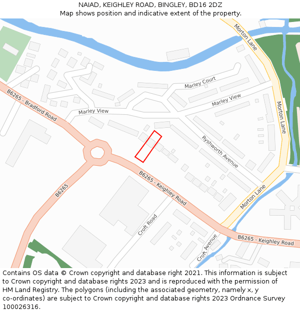 NAIAD, KEIGHLEY ROAD, BINGLEY, BD16 2DZ: Location map and indicative extent of plot