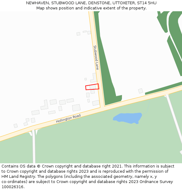 NEWHAVEN, STUBWOOD LANE, DENSTONE, UTTOXETER, ST14 5HU: Location map and indicative extent of plot