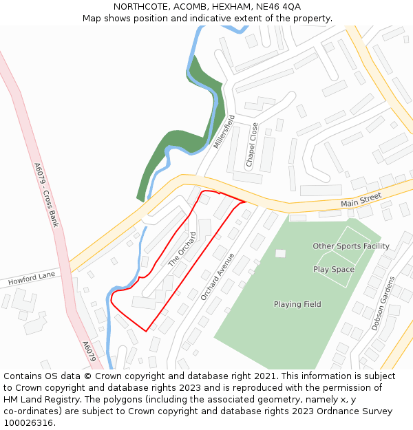 NORTHCOTE, ACOMB, HEXHAM, NE46 4QA: Location map and indicative extent of plot