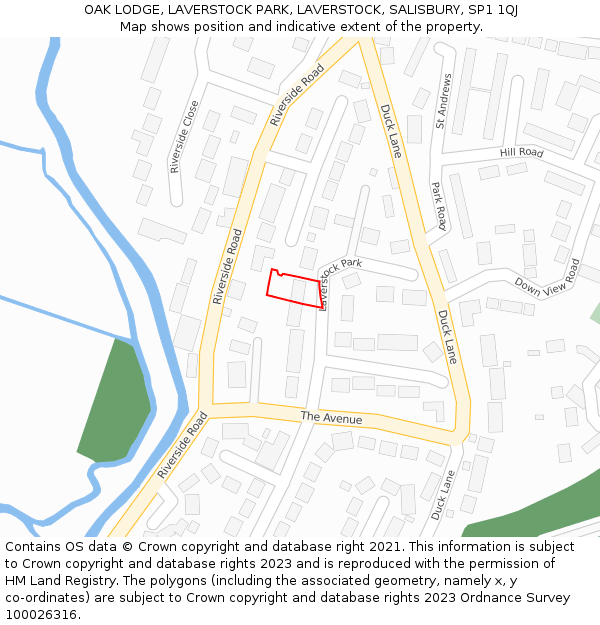 OAK LODGE, LAVERSTOCK PARK, LAVERSTOCK, SALISBURY, SP1 1QJ: Location map and indicative extent of plot