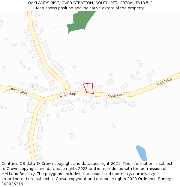 OAKLANDS RISE, OVER STRATTON, SOUTH PETHERTON, TA13 5LF: Location map and indicative extent of plot