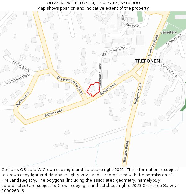 OFFAS VIEW, TREFONEN, OSWESTRY, SY10 9DQ: Location map and indicative extent of plot