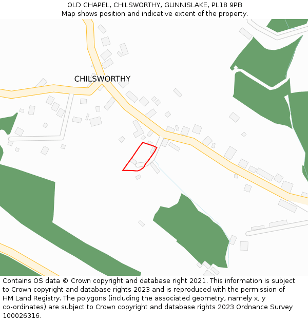 OLD CHAPEL, CHILSWORTHY, GUNNISLAKE, PL18 9PB: Location map and indicative extent of plot