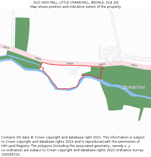 OLD HIGH MILL, LITTLE CRAKEHALL, BEDALE, DL8 1JQ: Location map and indicative extent of plot