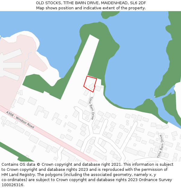 OLD STOCKS, TITHE BARN DRIVE, MAIDENHEAD, SL6 2DF: Location map and indicative extent of plot