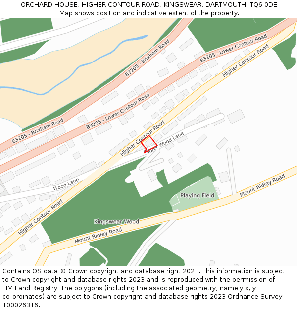 ORCHARD HOUSE, HIGHER CONTOUR ROAD, KINGSWEAR, DARTMOUTH, TQ6 0DE: Location map and indicative extent of plot