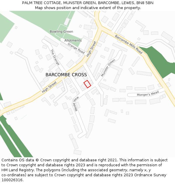 PALM TREE COTTAGE, MUNSTER GREEN, BARCOMBE, LEWES, BN8 5BN: Location map and indicative extent of plot