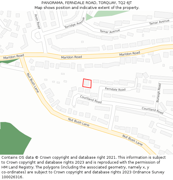 PANORAMA, FERNDALE ROAD, TORQUAY, TQ2 6JT: Location map and indicative extent of plot