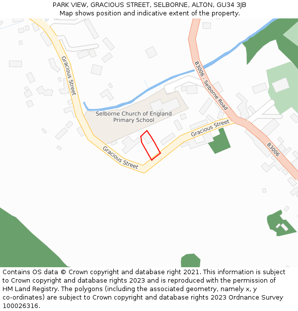 PARK VIEW, GRACIOUS STREET, SELBORNE, ALTON, GU34 3JB: Location map and indicative extent of plot