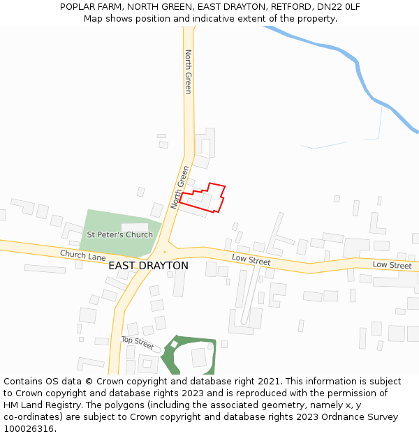 POPLAR FARM, NORTH GREEN, EAST DRAYTON, RETFORD, DN22 0LF: Location map and indicative extent of plot
