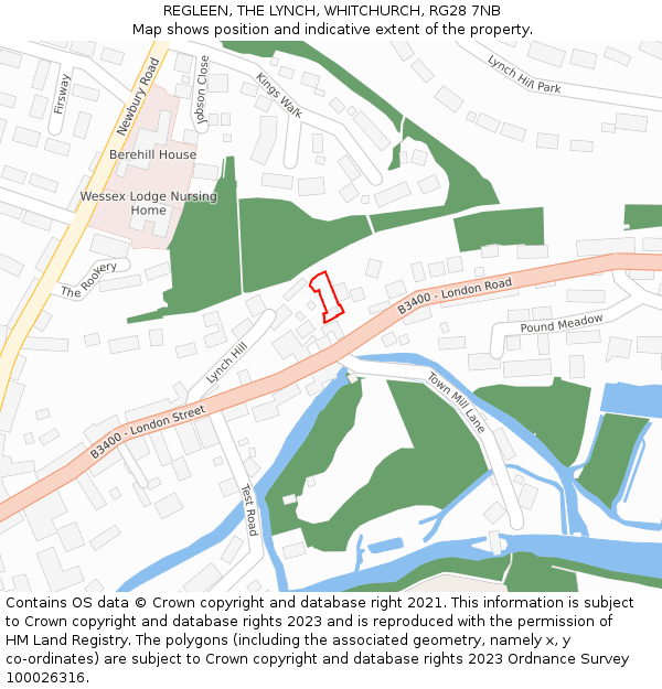 REGLEEN, THE LYNCH, WHITCHURCH, RG28 7NB: Location map and indicative extent of plot