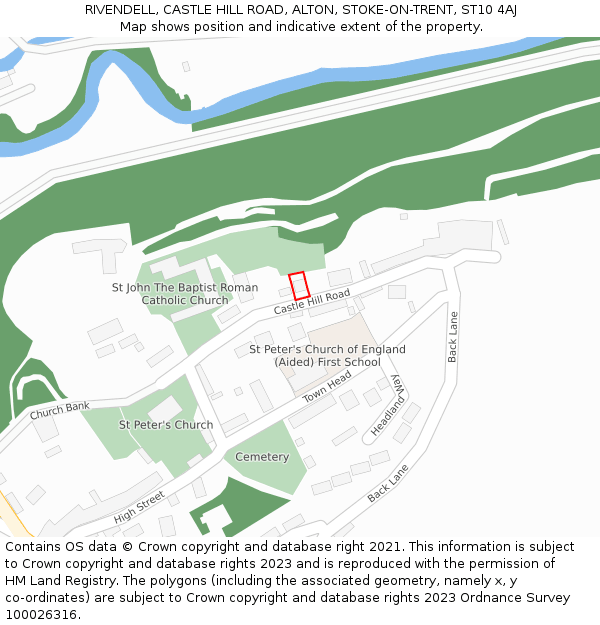 RIVENDELL, CASTLE HILL ROAD, ALTON, STOKE-ON-TRENT, ST10 4AJ: Location map and indicative extent of plot
