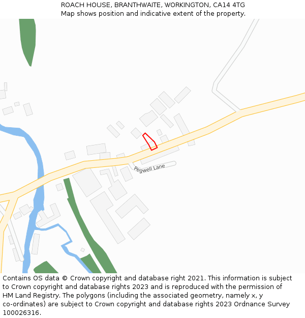 ROACH HOUSE, BRANTHWAITE, WORKINGTON, CA14 4TG: Location map and indicative extent of plot