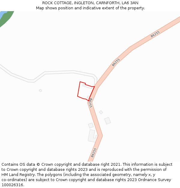 ROCK COTTAGE, INGLETON, CARNFORTH, LA6 3AN: Location map and indicative extent of plot