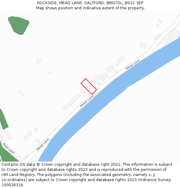 ROCKSIDE, MEAD LANE, SALTFORD, BRISTOL, BS31 3EP: Location map and indicative extent of plot