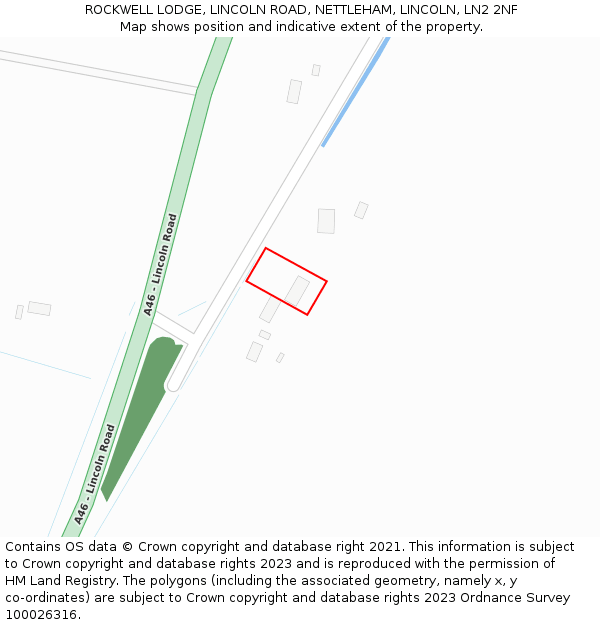 ROCKWELL LODGE, LINCOLN ROAD, NETTLEHAM, LINCOLN, LN2 2NF: Location map and indicative extent of plot