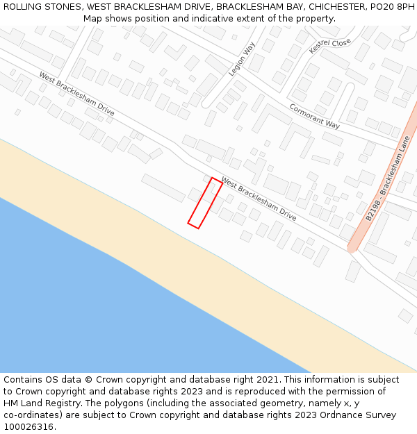 ROLLING STONES, WEST BRACKLESHAM DRIVE, BRACKLESHAM BAY, CHICHESTER, PO20 8PH: Location map and indicative extent of plot