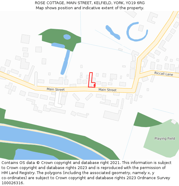 ROSE COTTAGE, MAIN STREET, KELFIELD, YORK, YO19 6RG: Location map and indicative extent of plot