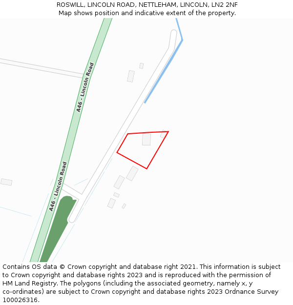 ROSWILL, LINCOLN ROAD, NETTLEHAM, LINCOLN, LN2 2NF: Location map and indicative extent of plot