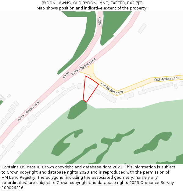 RYDON LAWNS, OLD RYDON LANE, EXETER, EX2 7JZ: Location map and indicative extent of plot