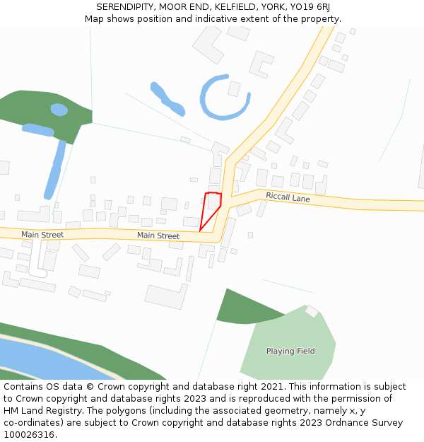 SERENDIPITY, MOOR END, KELFIELD, YORK, YO19 6RJ: Location map and indicative extent of plot