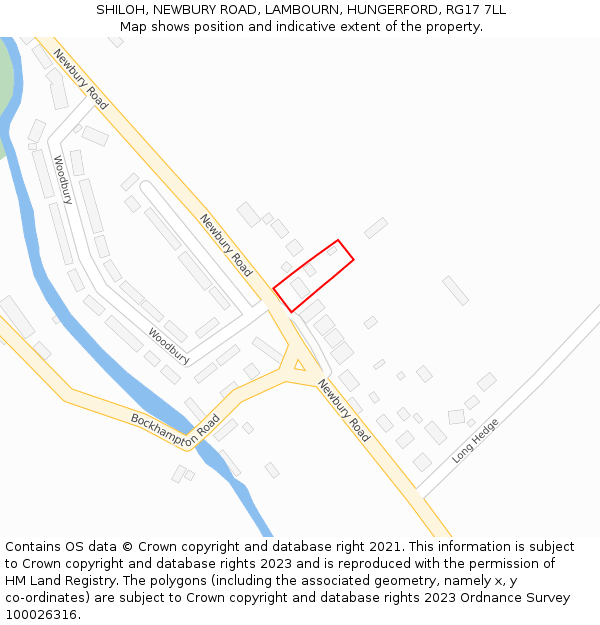 SHILOH, NEWBURY ROAD, LAMBOURN, HUNGERFORD, RG17 7LL: Location map and indicative extent of plot