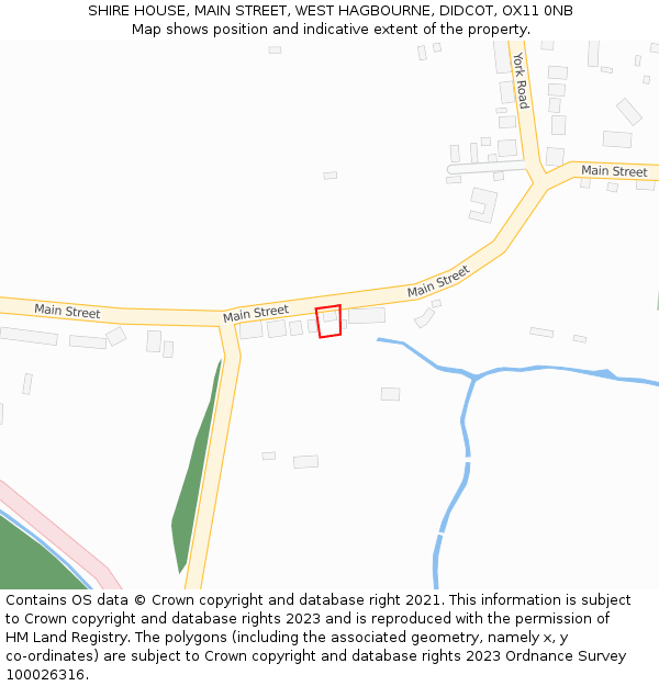 SHIRE HOUSE, MAIN STREET, WEST HAGBOURNE, DIDCOT, OX11 0NB: Location map and indicative extent of plot