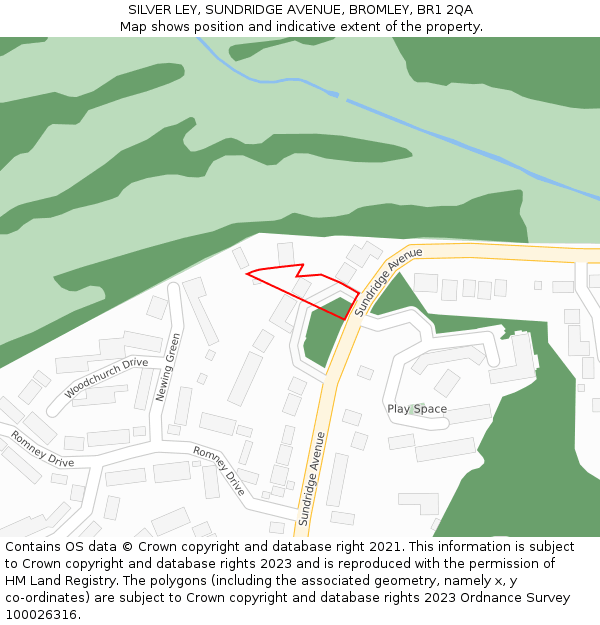 SILVER LEY, SUNDRIDGE AVENUE, BROMLEY, BR1 2QA: Location map and indicative extent of plot