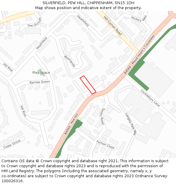 SILVERFIELD, PEW HILL, CHIPPENHAM, SN15 1DH: Location map and indicative extent of plot