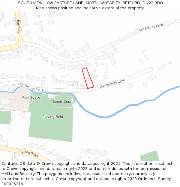 SOUTH VIEW, LOW PASTURE LANE, NORTH WHEATLEY, RETFORD, DN22 9DQ: Location map and indicative extent of plot