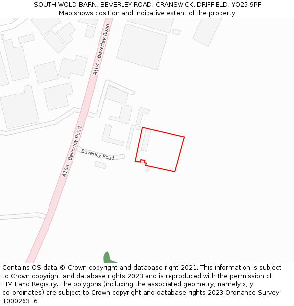 SOUTH WOLD BARN, BEVERLEY ROAD, CRANSWICK, DRIFFIELD, YO25 9PF: Location map and indicative extent of plot