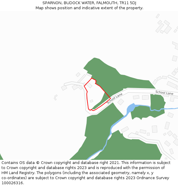 SPARNON, BUDOCK WATER, FALMOUTH, TR11 5DJ: Location map and indicative extent of plot