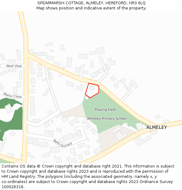SPEARMARSH COTTAGE, ALMELEY, HEREFORD, HR3 6LQ: Location map and indicative extent of plot