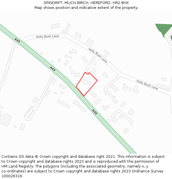 SPINDRIFT, MUCH BIRCH, HEREFORD, HR2 8HX: Location map and indicative extent of plot