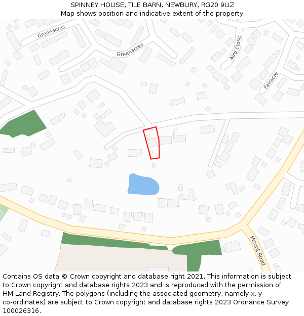 SPINNEY HOUSE, TILE BARN, NEWBURY, RG20 9UZ: Location map and indicative extent of plot