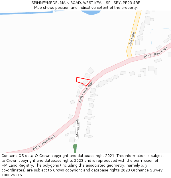 SPINNEYMEDE, MAIN ROAD, WEST KEAL, SPILSBY, PE23 4BE: Location map and indicative extent of plot