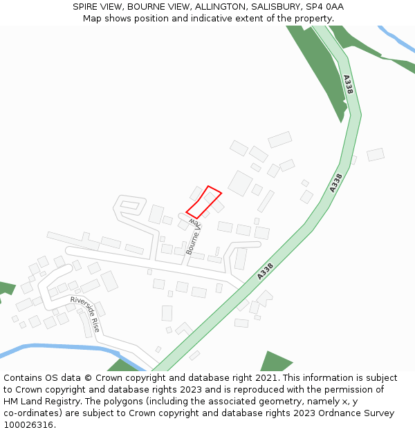 SPIRE VIEW, BOURNE VIEW, ALLINGTON, SALISBURY, SP4 0AA: Location map and indicative extent of plot