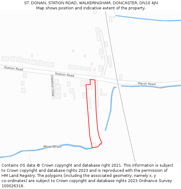 ST. DONAN, STATION ROAD, WALKERINGHAM, DONCASTER, DN10 4JN: Location map and indicative extent of plot
