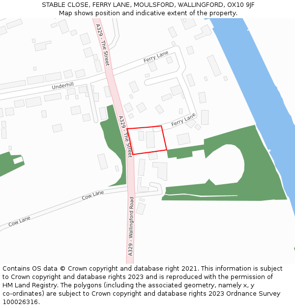 STABLE CLOSE, FERRY LANE, MOULSFORD, WALLINGFORD, OX10 9JF: Location map and indicative extent of plot