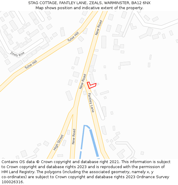 STAG COTTAGE, FANTLEY LANE, ZEALS, WARMINSTER, BA12 6NX: Location map and indicative extent of plot