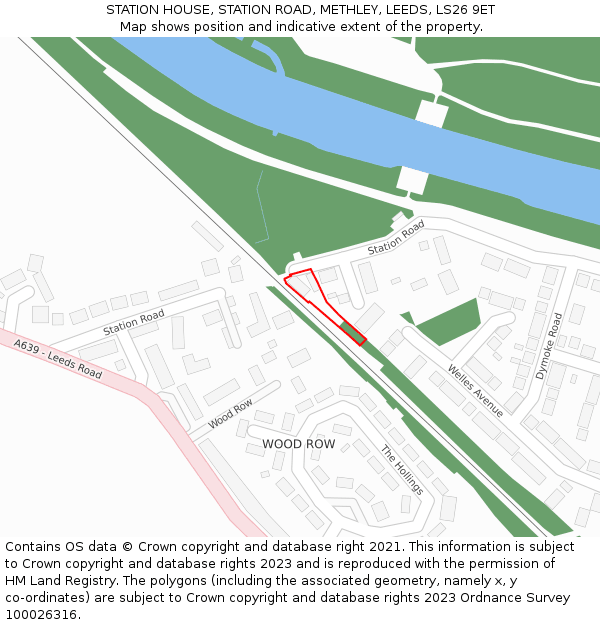 STATION HOUSE, STATION ROAD, METHLEY, LEEDS, LS26 9ET: Location map and indicative extent of plot