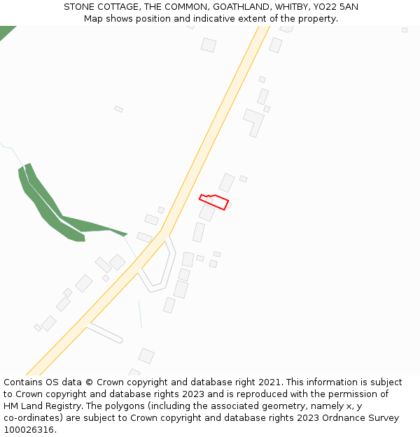 STONE COTTAGE, THE COMMON, GOATHLAND, WHITBY, YO22 5AN: Location map and indicative extent of plot