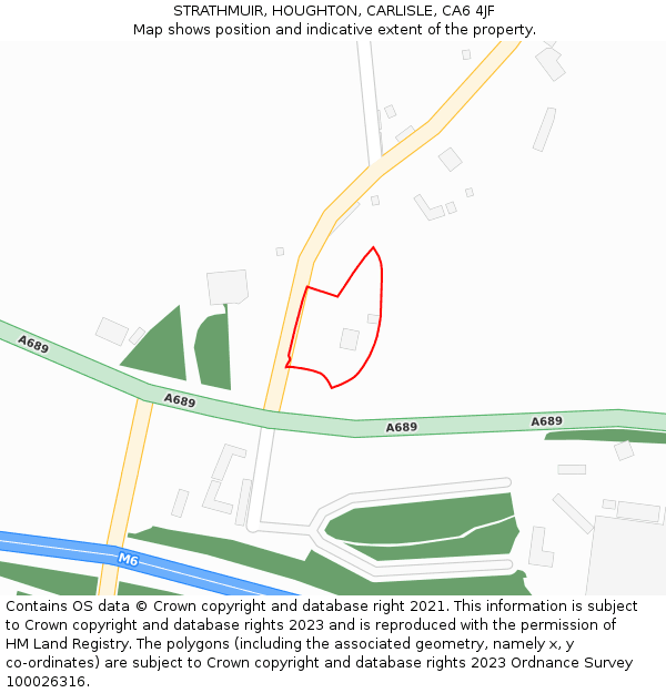 STRATHMUIR, HOUGHTON, CARLISLE, CA6 4JF: Location map and indicative extent of plot