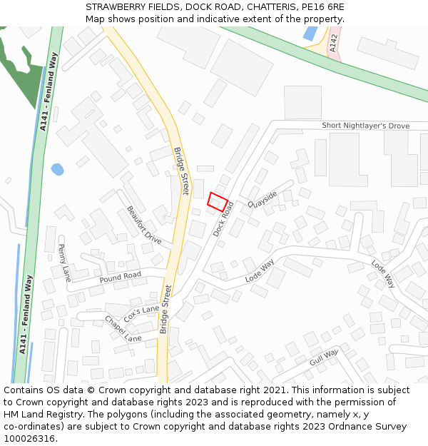 STRAWBERRY FIELDS, DOCK ROAD, CHATTERIS, PE16 6RE: Location map and indicative extent of plot