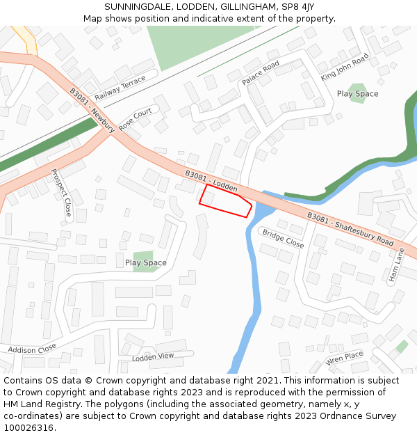 SUNNINGDALE, LODDEN, GILLINGHAM, SP8 4JY: Location map and indicative extent of plot