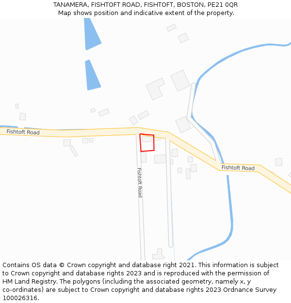 TANAMERA, FISHTOFT ROAD, FISHTOFT, BOSTON, PE21 0QR: Location map and indicative extent of plot
