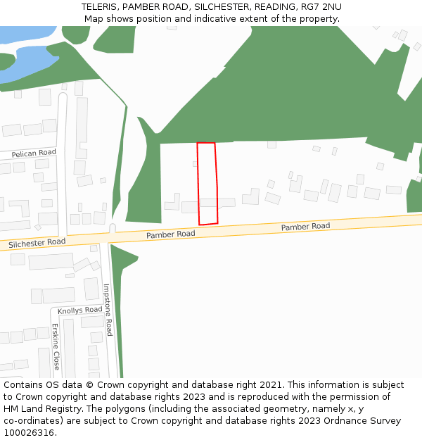 TELERIS, PAMBER ROAD, SILCHESTER, READING, RG7 2NU: Location map and indicative extent of plot