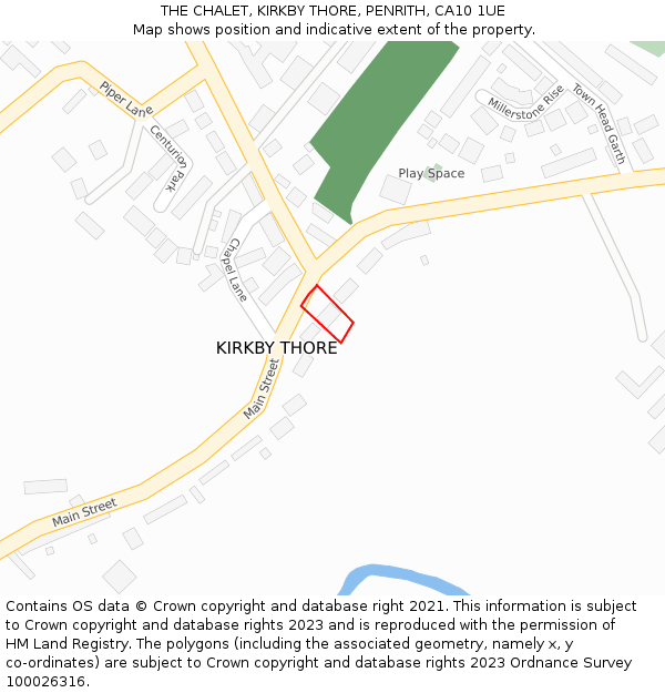 THE CHALET, KIRKBY THORE, PENRITH, CA10 1UE: Location map and indicative extent of plot